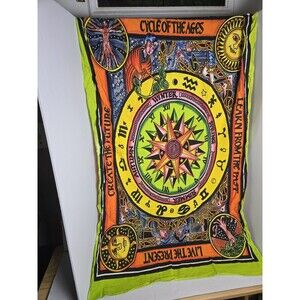 Cycle Of The Ages Cotton Hippie Mandala Tapestry Decor Window Door Curtain Boho